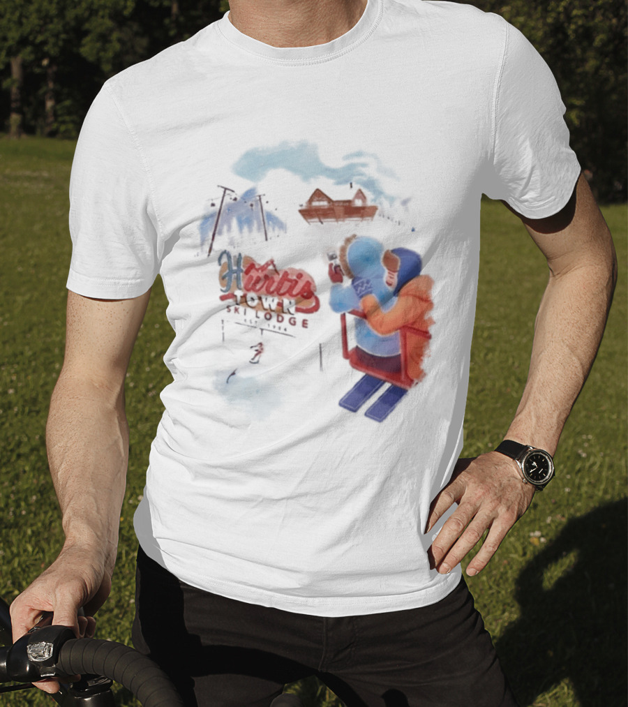 Kurtis Conner Ski Lodge Vintage Aesthetic Winter Scene T-Shirt