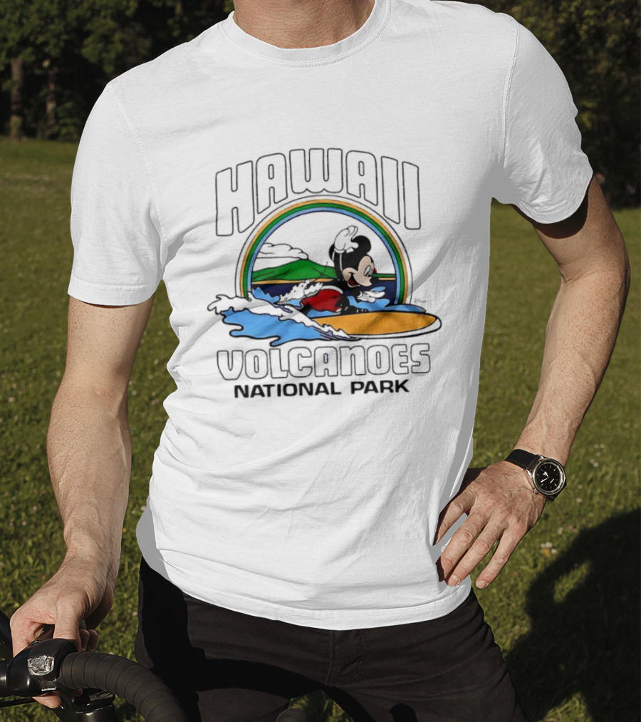 Hawaii Volcanoes National Park Mickey Mouse Surfing T-Shirt