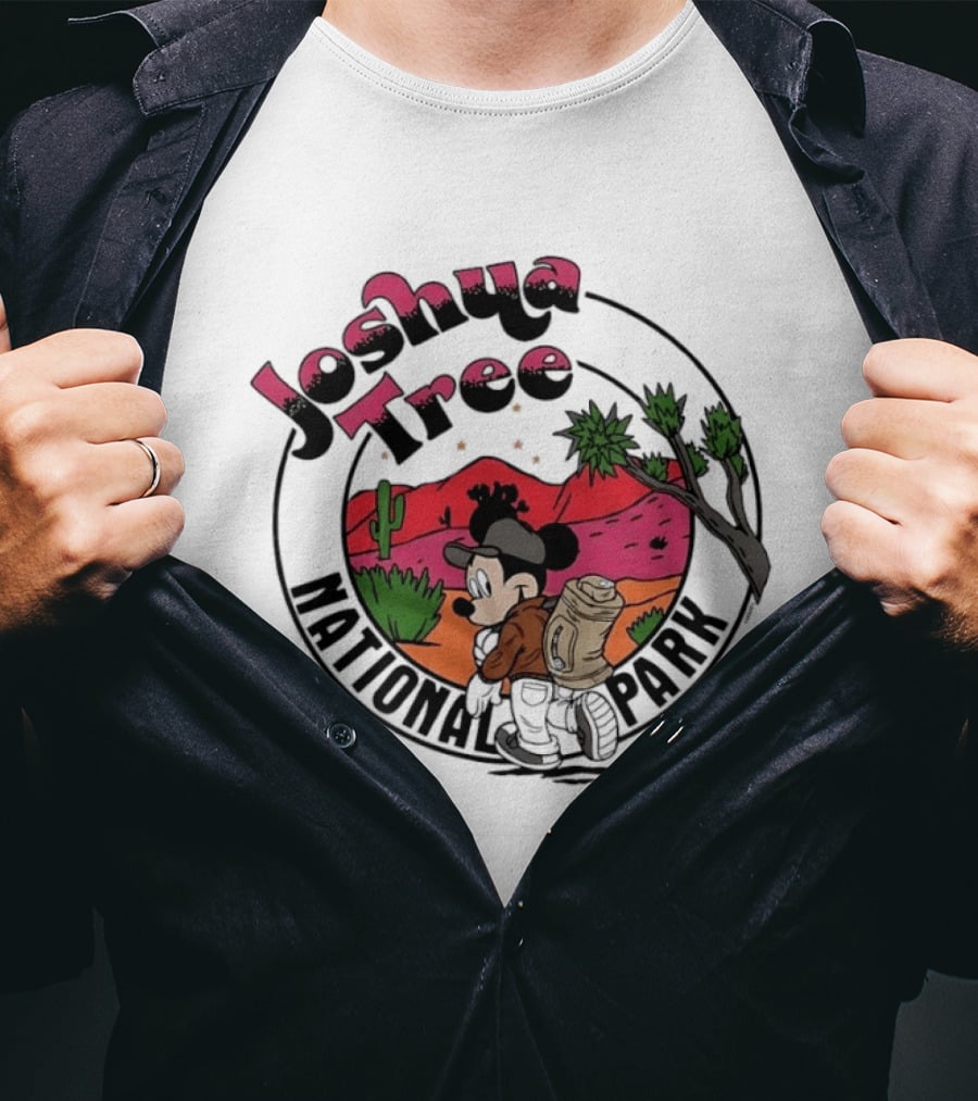 Mickey Mouse Hiking Adventure Joshua Tree National Park T-Shirt