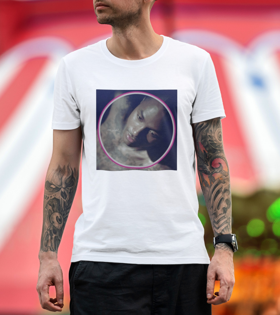 Oh Yeah Steve Lacy Musician Portrait Pink Circle Frame T-Shirt
