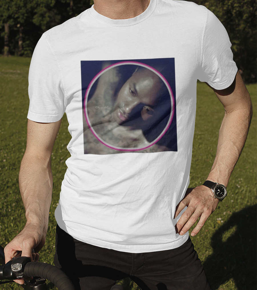Oh Yeah Steve Lacy Musician Portrait Pink Circle Frame T-Shirt