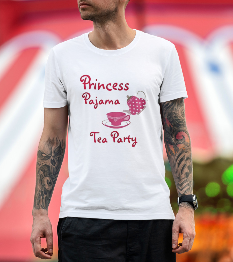 Princess Pajama Tea Party Pink Tea Set T-Shirt