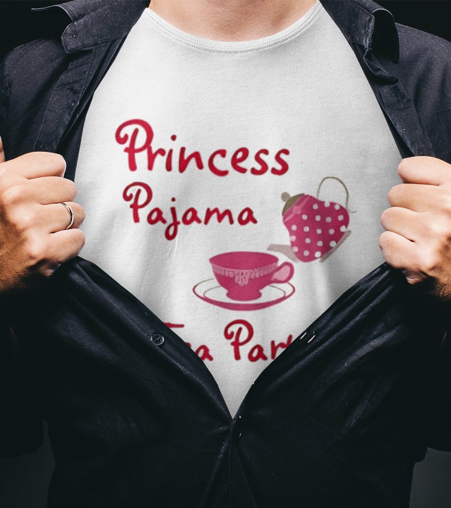 Princess Pajama Tea Party Pink Tea Set T-Shirt