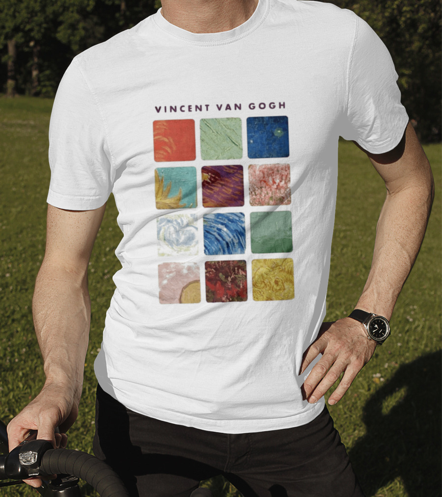 Vincent Van Gogh Paintings Iconic Colors Squares T-Shirt