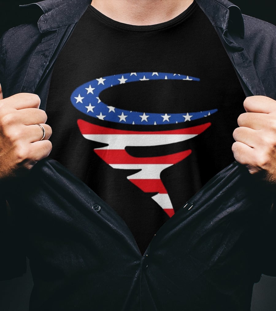 American Flag Stars Stripes Football Team Spirit T-Shirt