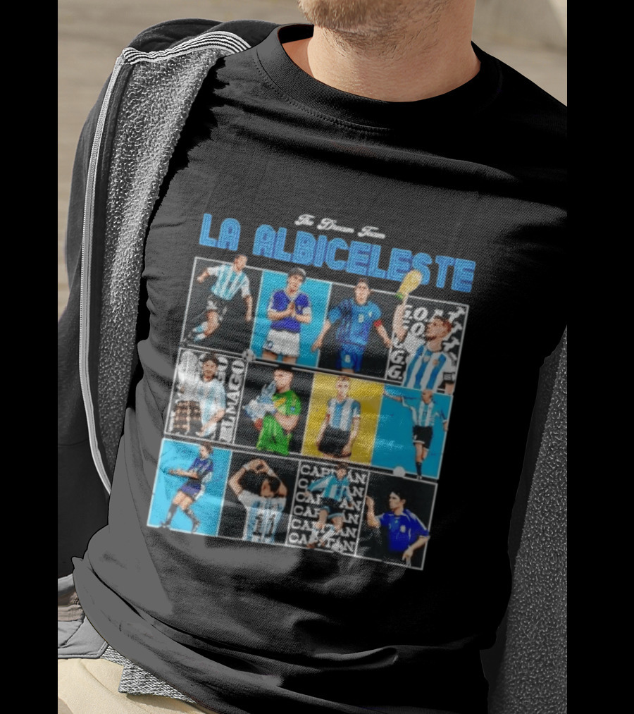 La Albiceleste Football Legends The Dream Team Soccer Series Argentina T-Shirt