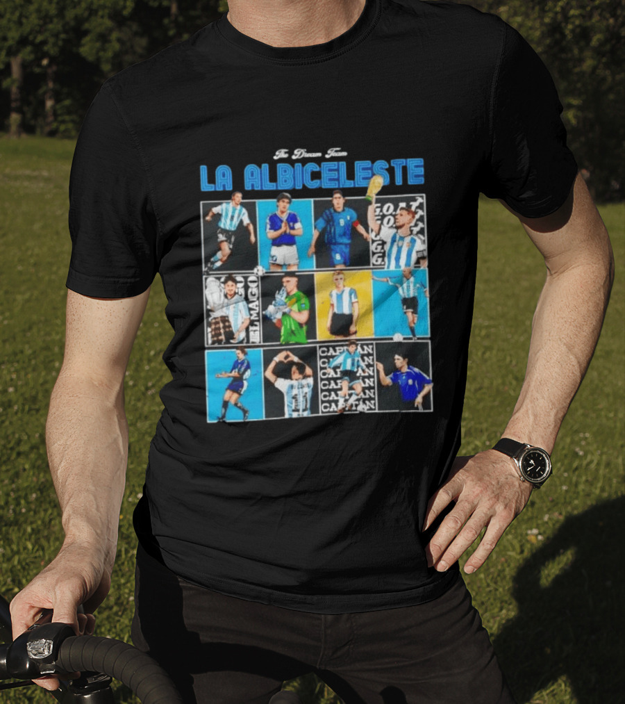 La Albiceleste Football Legends The Dream Team Soccer Series Argentina T-Shirt