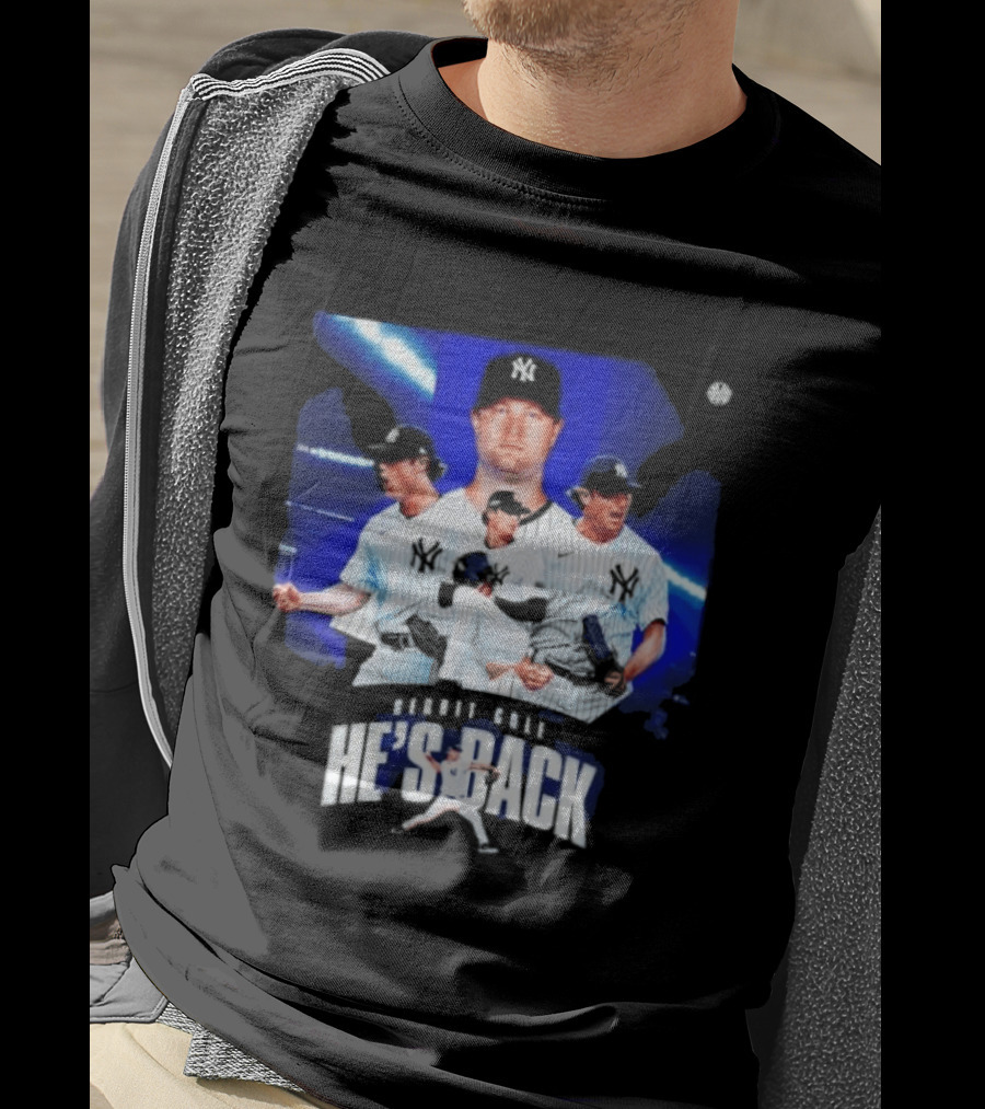 Gerrit Cole He's Back Yankees Pitcher Action T-Shirt
