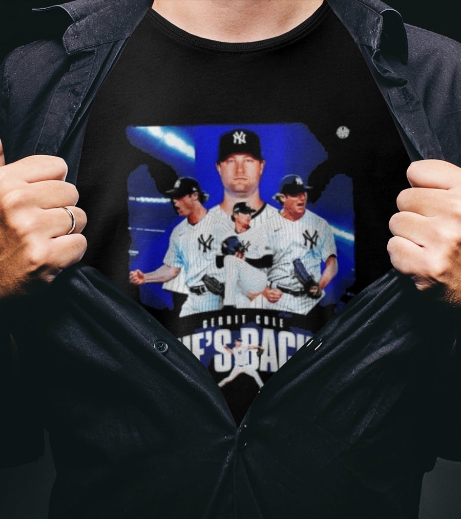 Gerrit Cole He's Back Yankees Pitcher Action T-Shirt