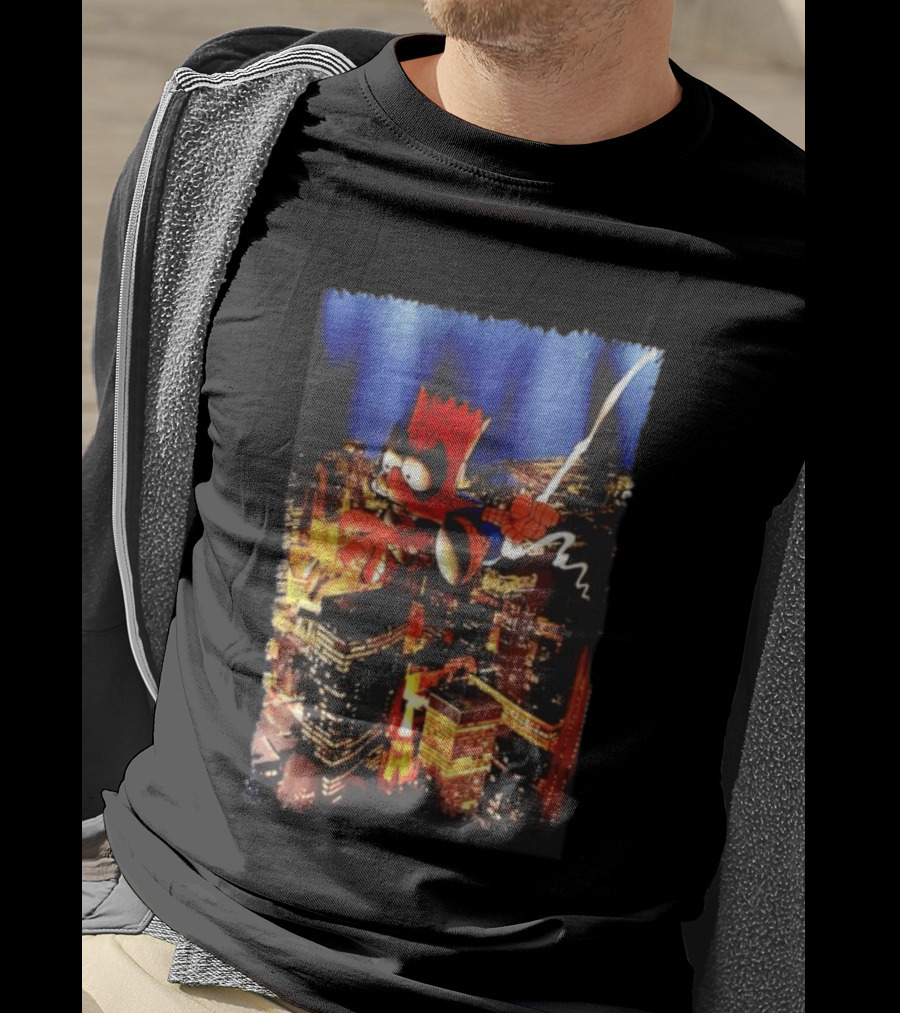 Spider Bart Bartman Swinging Through Cityscape Mexican T-Shirt