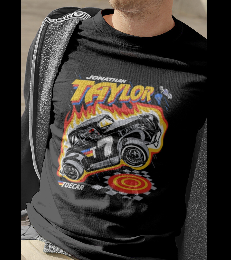 Jonathan Taylor Legend Modified Race Car Flames T-Shirt