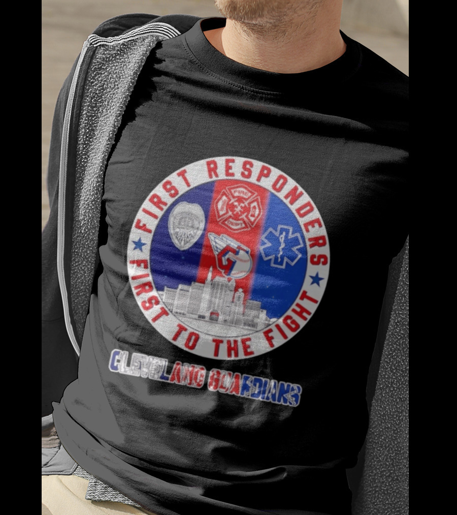 Cleveland Guardians First Responders First To The Fight Police Fire Medical Cityscape T-Shirt