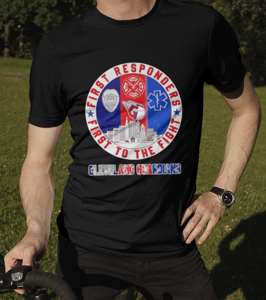 Cleveland Guardians First Responders First To The Fight Police Fire Medical Cityscape T-Shirt