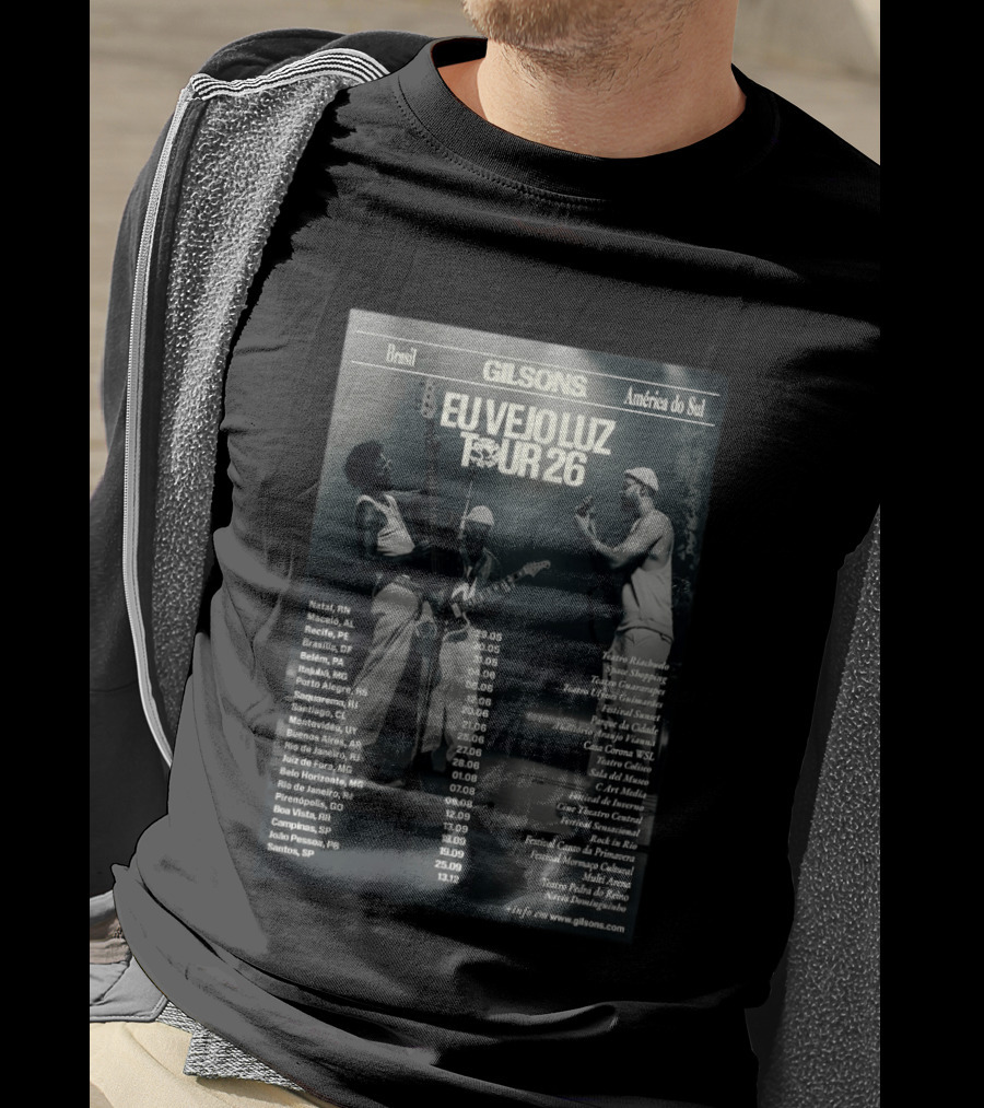 Gilsons Eu Vejo Luz Tour 2026 Brasil América Do Sul T-Shirt
