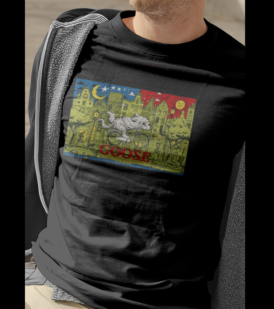 Goose Amsterdam Netherlands 5 27 2026 Midnight Sun Bicycle Art Cityscape T-Shirt