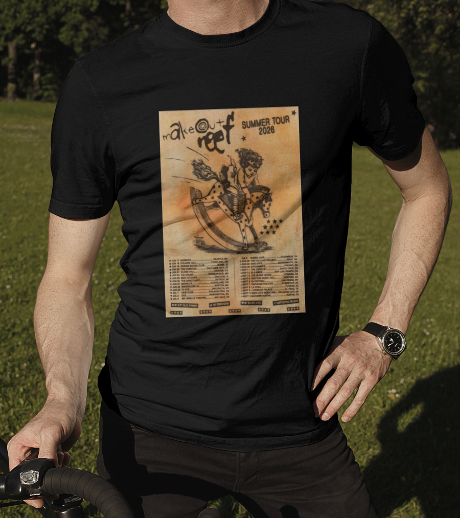 Makeout Reef Summer Tour 2026 With Rocking Horse And Stars T-Shirt