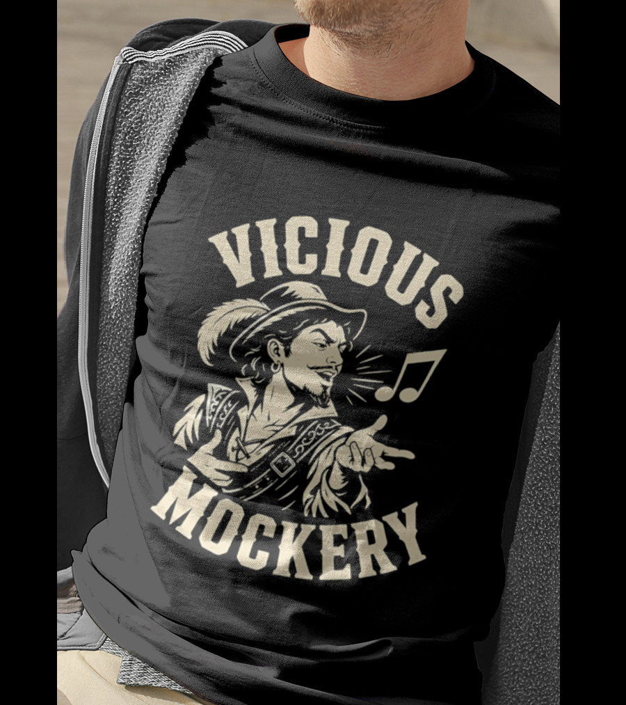 Vicious Mockery Bard Song With Singing Minstrel And Musical Note T-Shirt