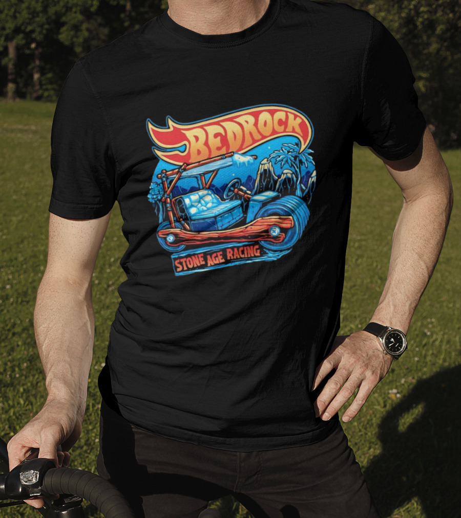 Bedrock Stone Age Racing Flintstones Vintage Car Adventure T-Shirt