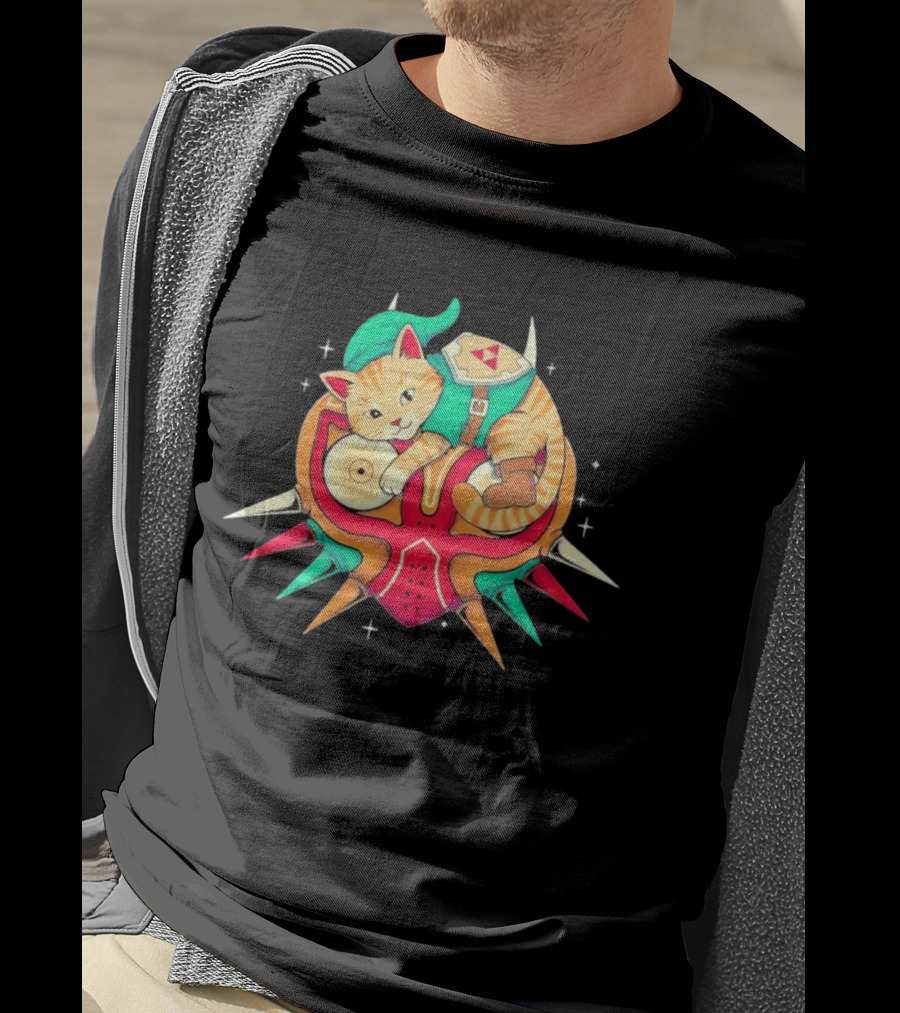 Legend Of Zelda Cat Link Majora's Mask Video Game T-Shirt