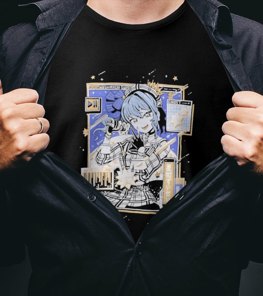 Hoshimachi Suisei GHOST Stellarstill VTuber Idol Celestial Starry Night Aesthetic T-Shirt
