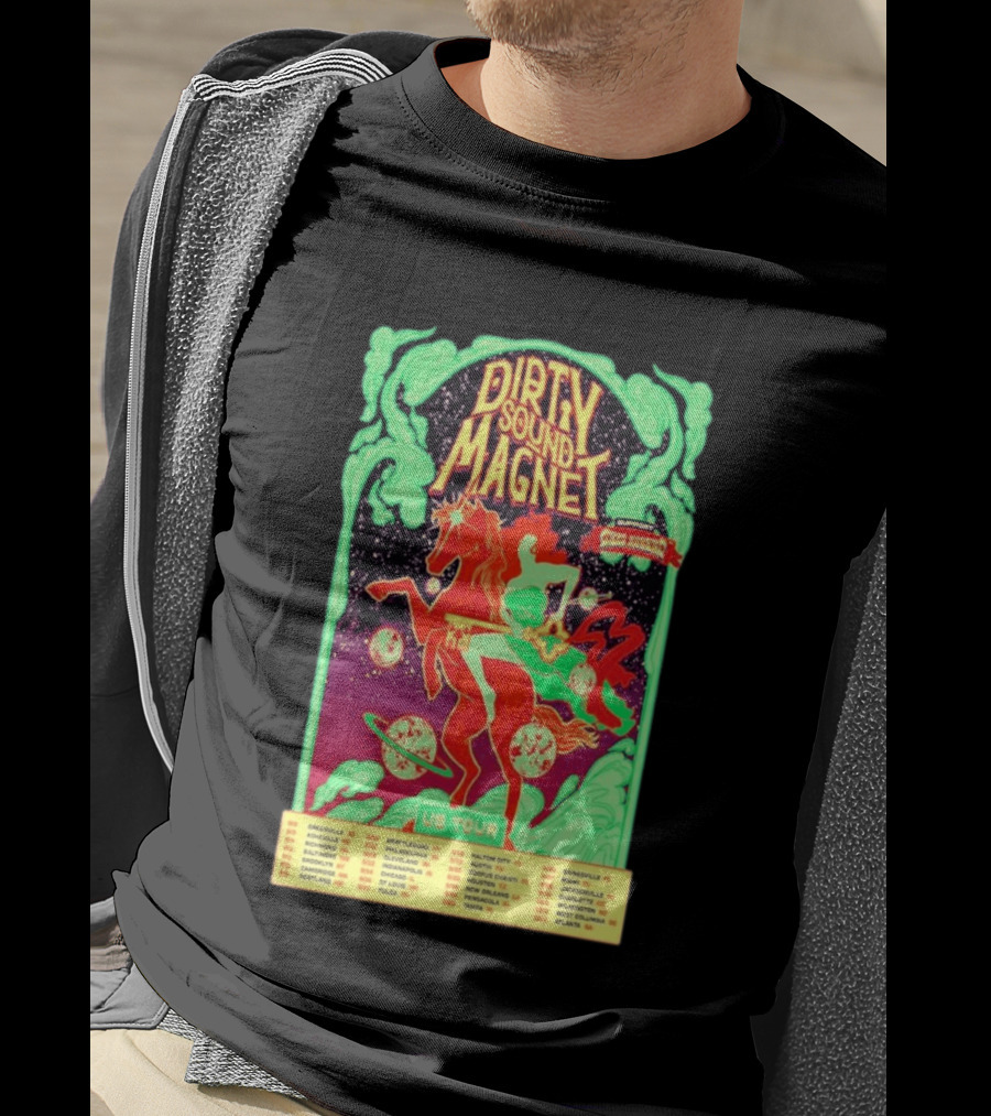 Dirty Sound Magnet US Tour 2026 Cosmic Horse Rider Greensboro To Jacksonville T-Shirt