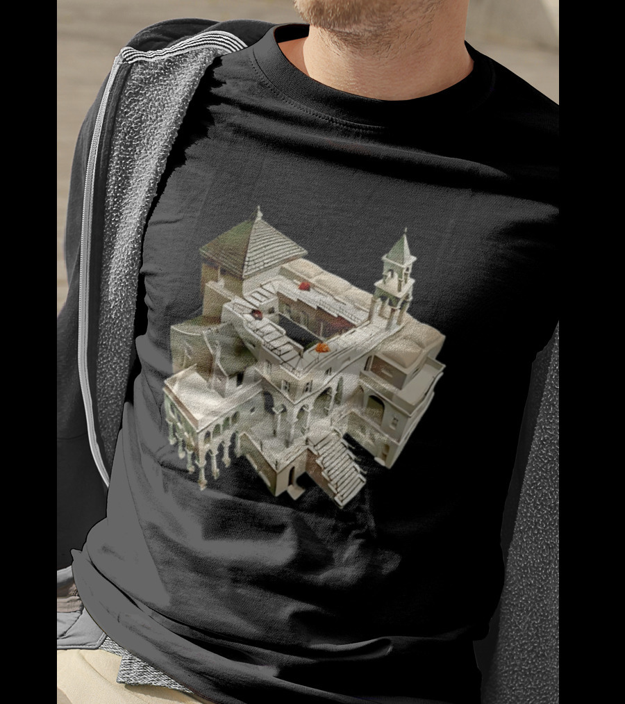 Escher Impossible Building Optical Illusion Architecture T-Shirt
