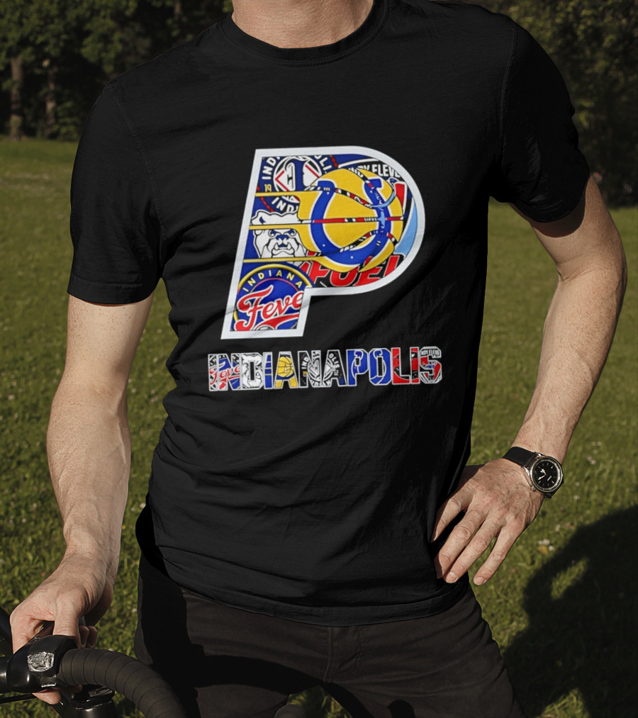Indiana Pacers Indianapolis Fever Fuel Bulldogs Iconic Sports Collage T-Shirt