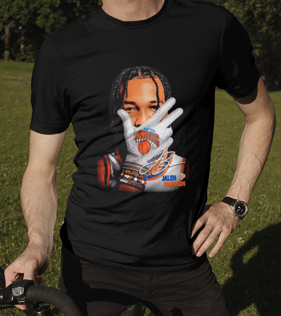 New York Knicks Jalen Brunson Iceman Burner Signature Basketball Player T-Shirt
