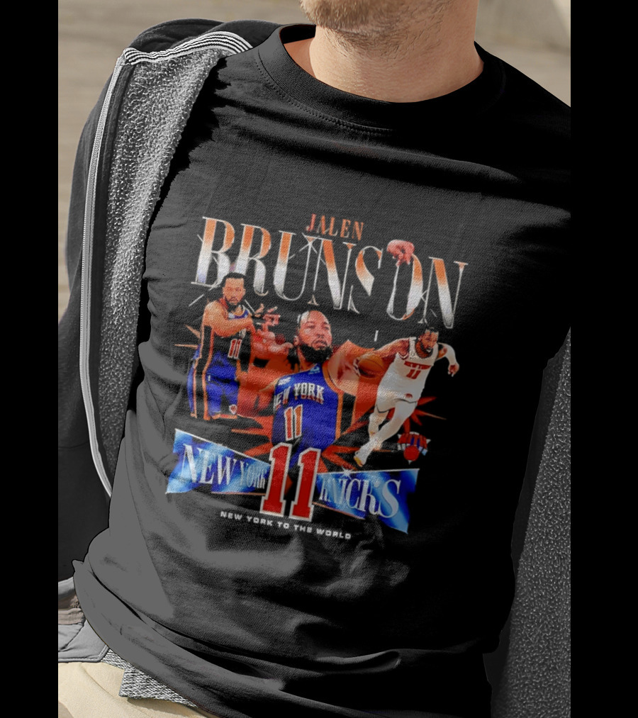 Jalen Brunson New York Knicks 11 New York To The World T-Shirt