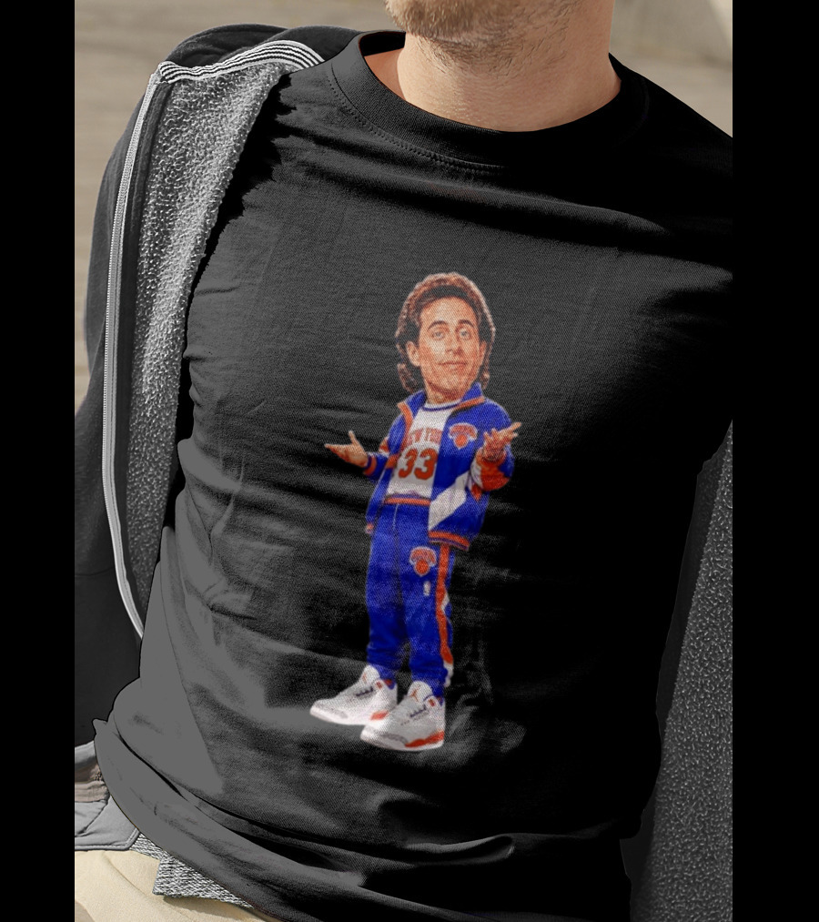 Jerry Seinfeld Knicks NBA Cartoon New York 33 Basketball T-Shirt
