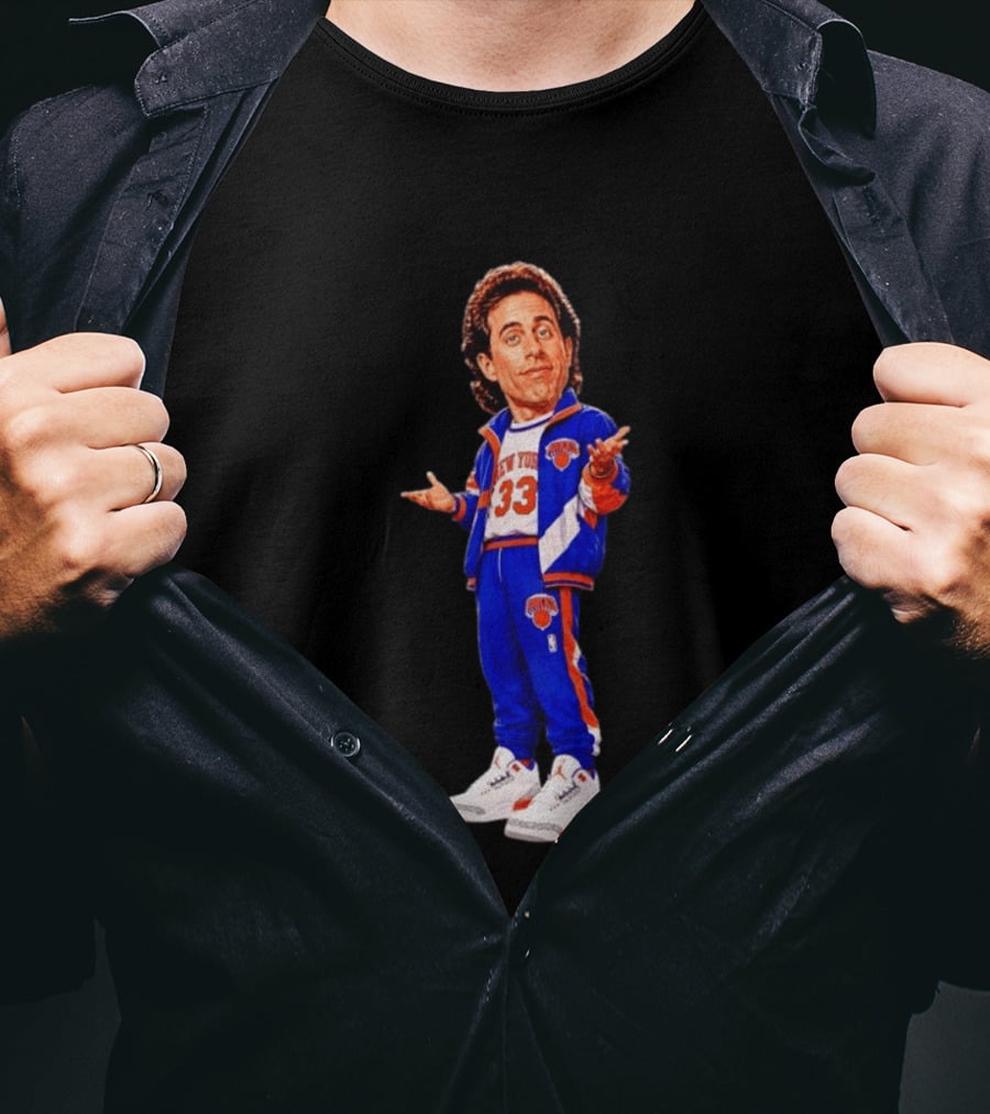 Jerry Seinfeld Knicks NBA Cartoon New York 33 Basketball T-Shirt