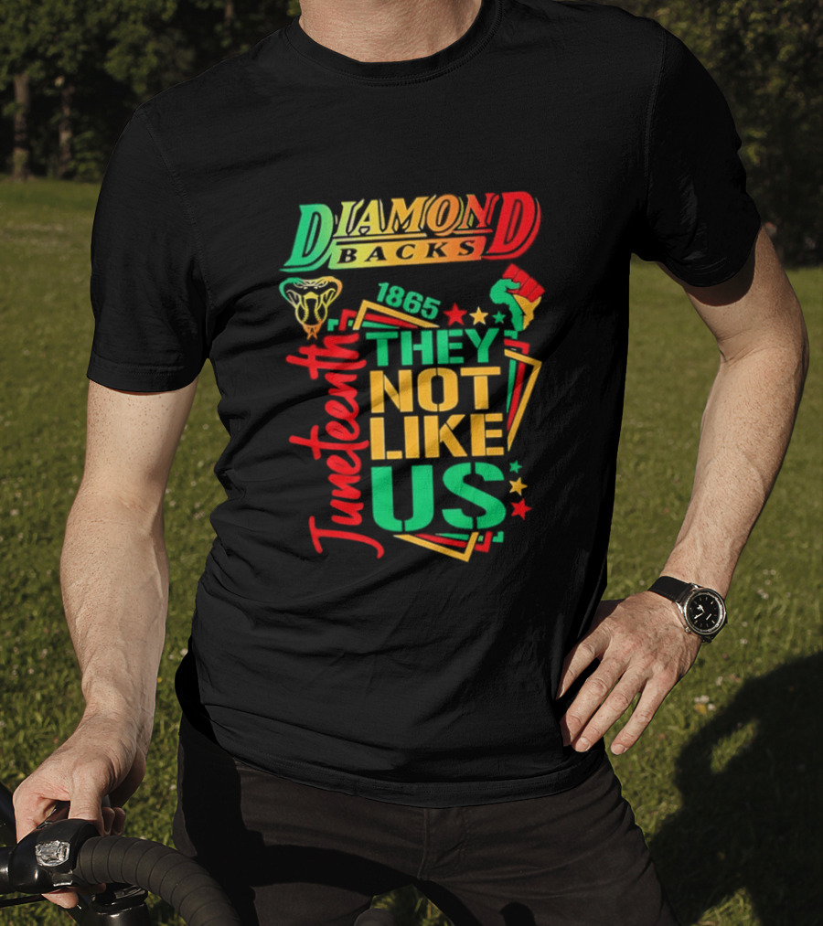 Juneteenth Diamondbacks 1865 They Not Like Us T-Shirt