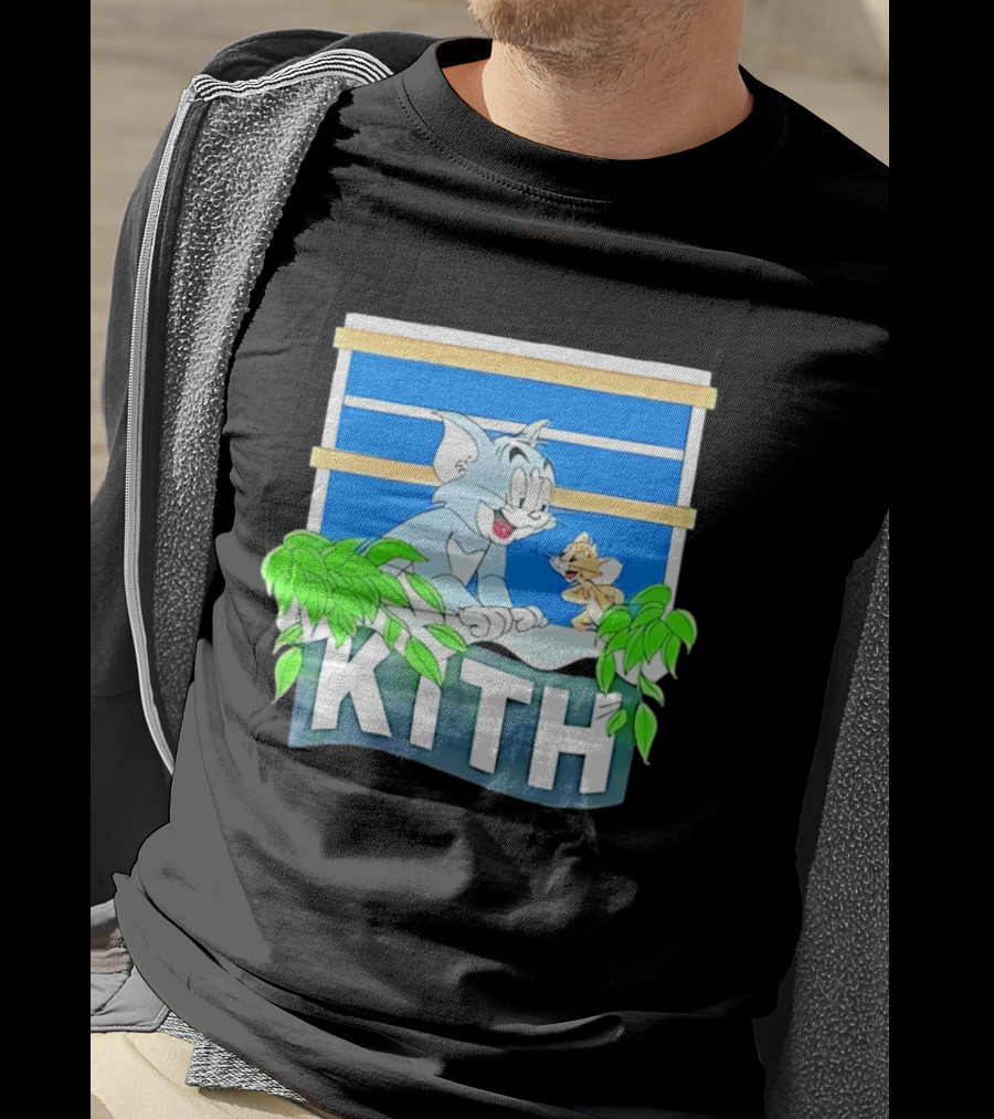 Kith Tom And Jerry Window Scene With Leaves T-Shirt