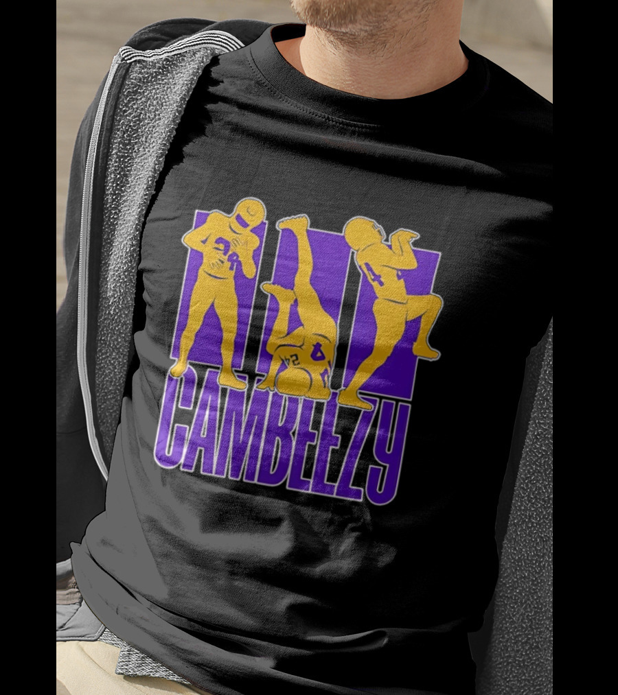 Cambeezy Lil Player 24 Purple Gold Football T-Shirt