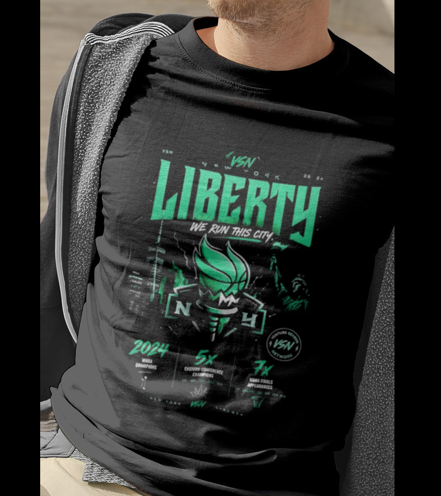 New York Liberty WNBA We Run This City 2004 5x 7x VSN Network T-Shirt