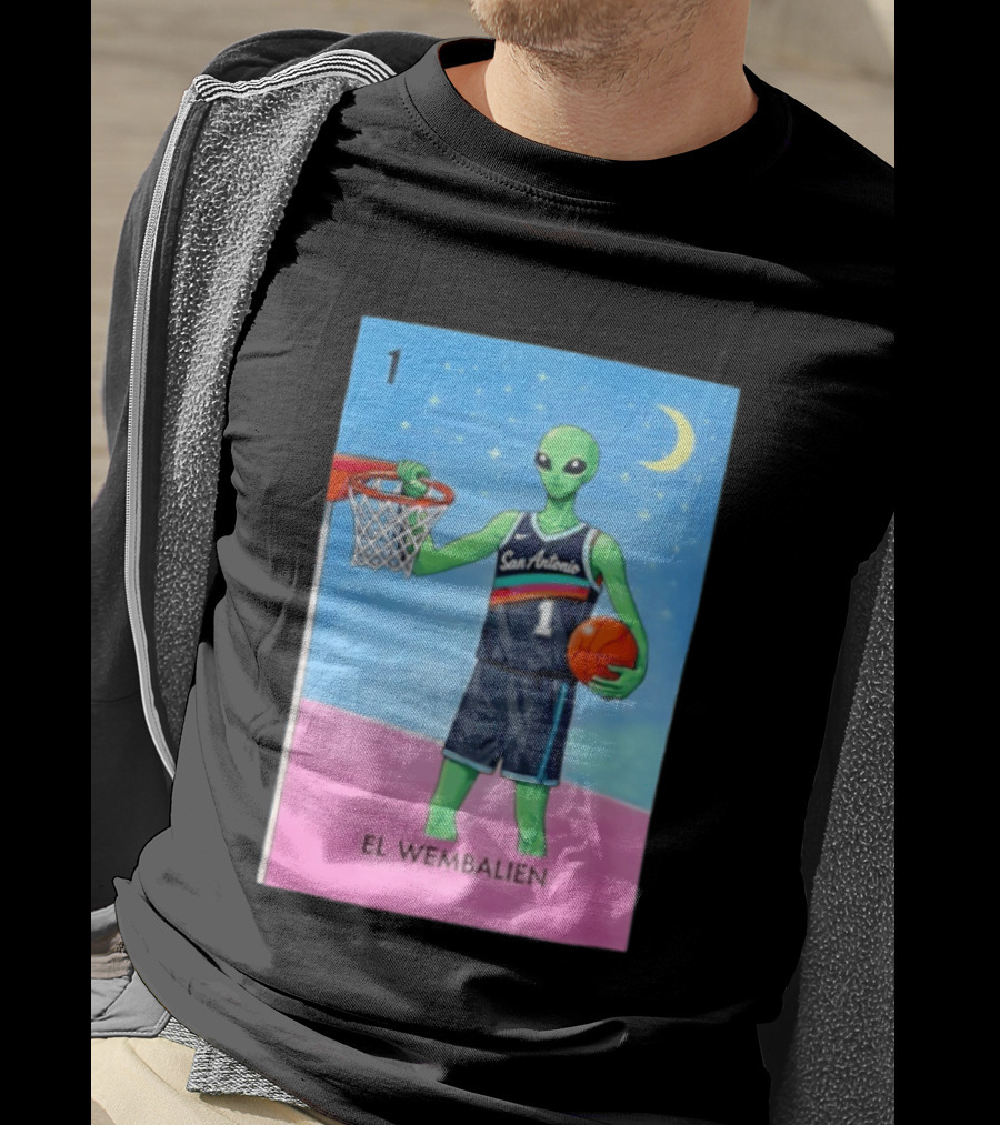 El Wembalien San Antonio Spurs Alien Basketball Number 1 Victor Wembanyama T-Shirt