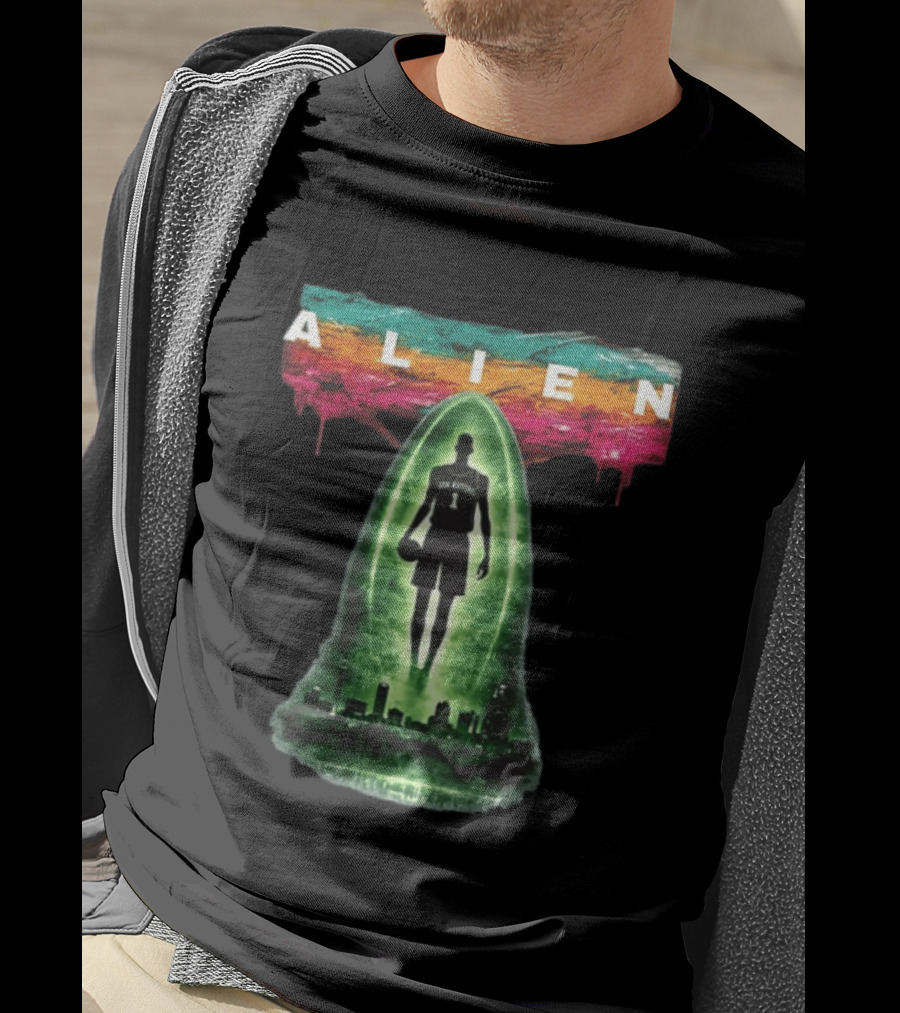 San Antonio Basketball Victor Wembanyama Alien Go Spurs Go Skyline T-Shirt