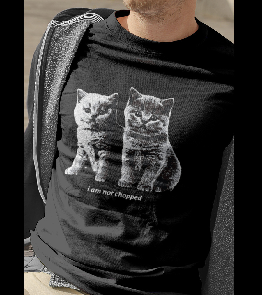 I Am Not Chopped Cats Duo Black And White Kitten T-Shirt