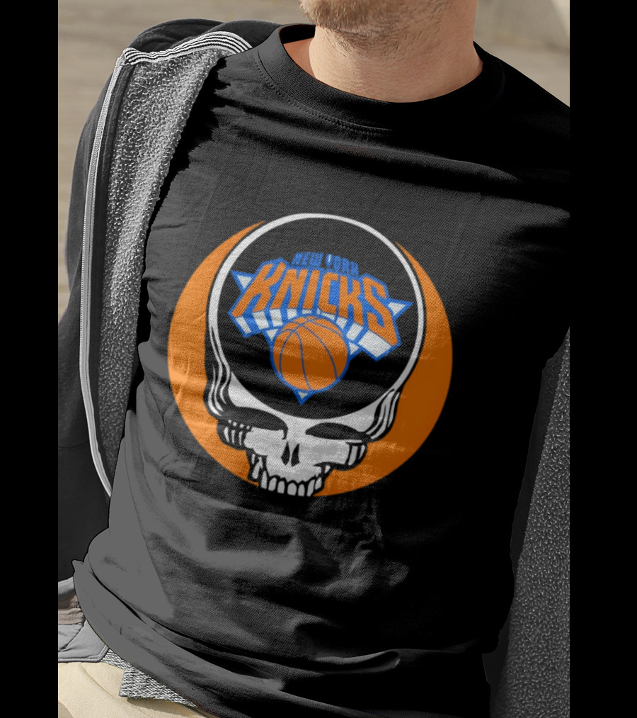 New York Knicks Grateful Dead Basketball Skull Logo Steal Your Face T-Shirt