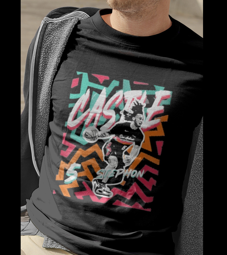 San Antonio Spurs 2026 NBA Stephon Castle Fiesta 5 T-Shirt