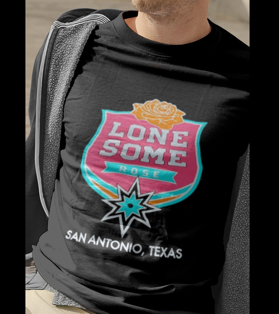 Lonesome Rose San Antonio Texas Retro Neon Sign T-Shirt