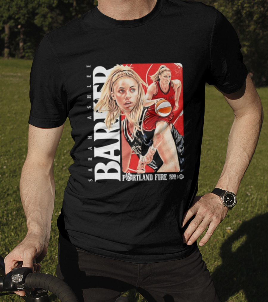 Sarah Ashlee Barker Portland Fire WNBA Basketball Player Action T-Shirt