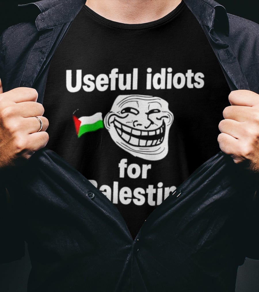 Useful Idiots For Balestine Troll Face Flag T-Shirt