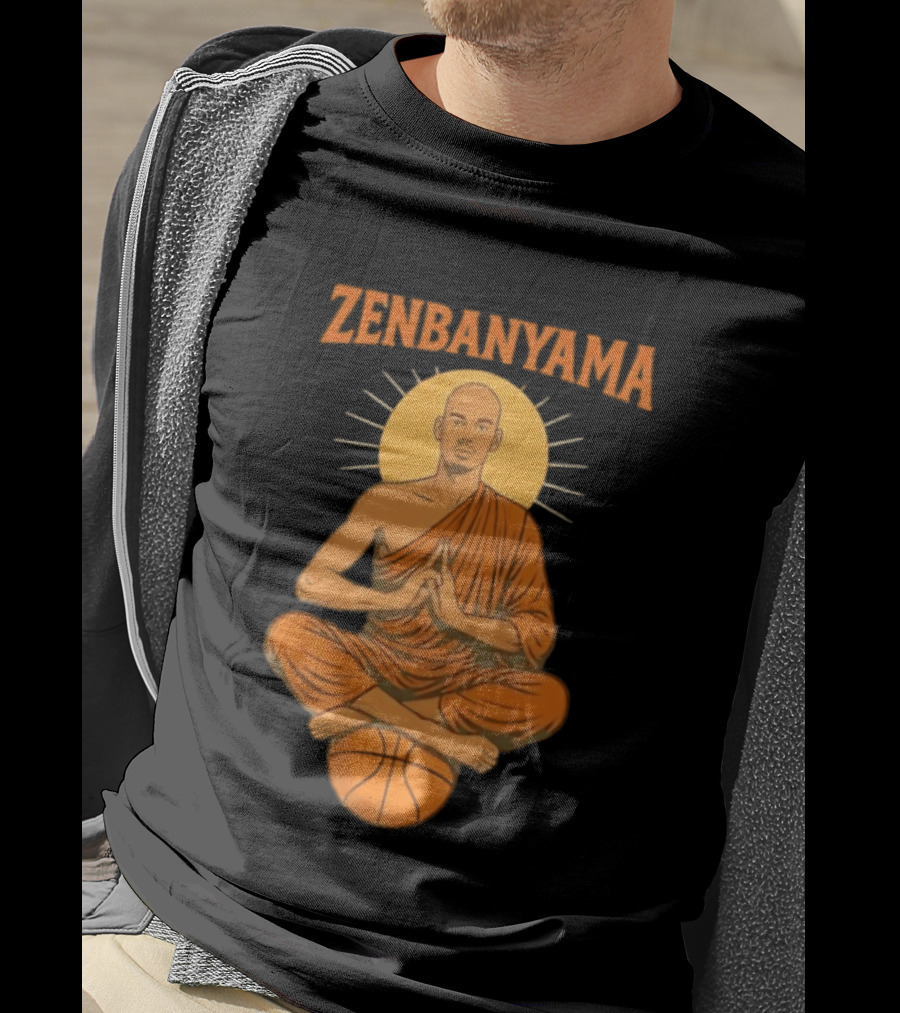Zenbanyama Victor Wembanyama Monk Basketball Meditation T-Shirt