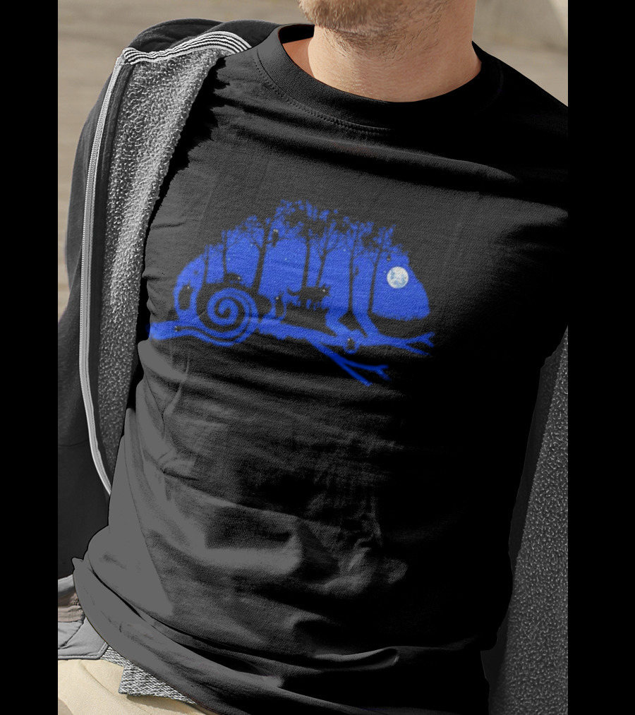 The Midnight Forest Chameleon Moonlit Night Sky T-Shirt