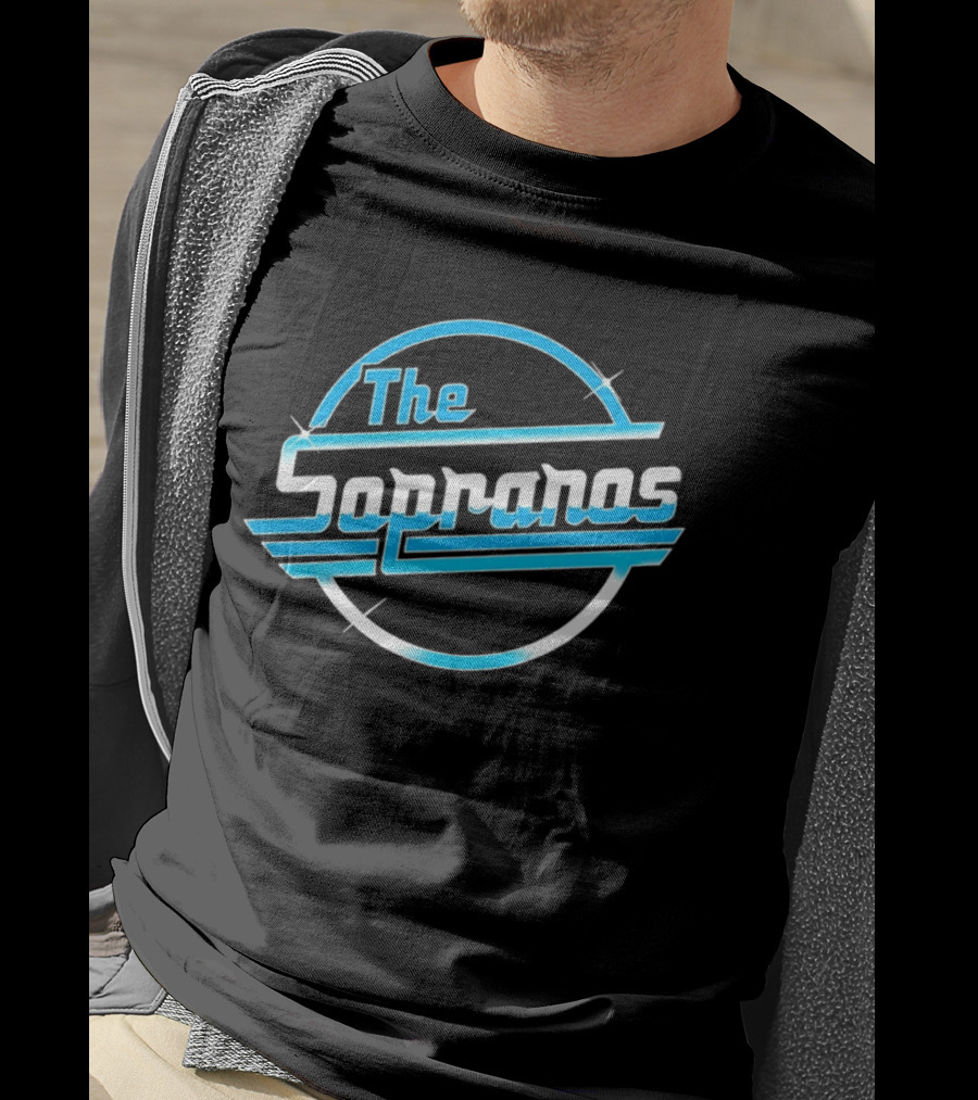 The Sopranos Blue Sparkle Retro Circle T-Shirt