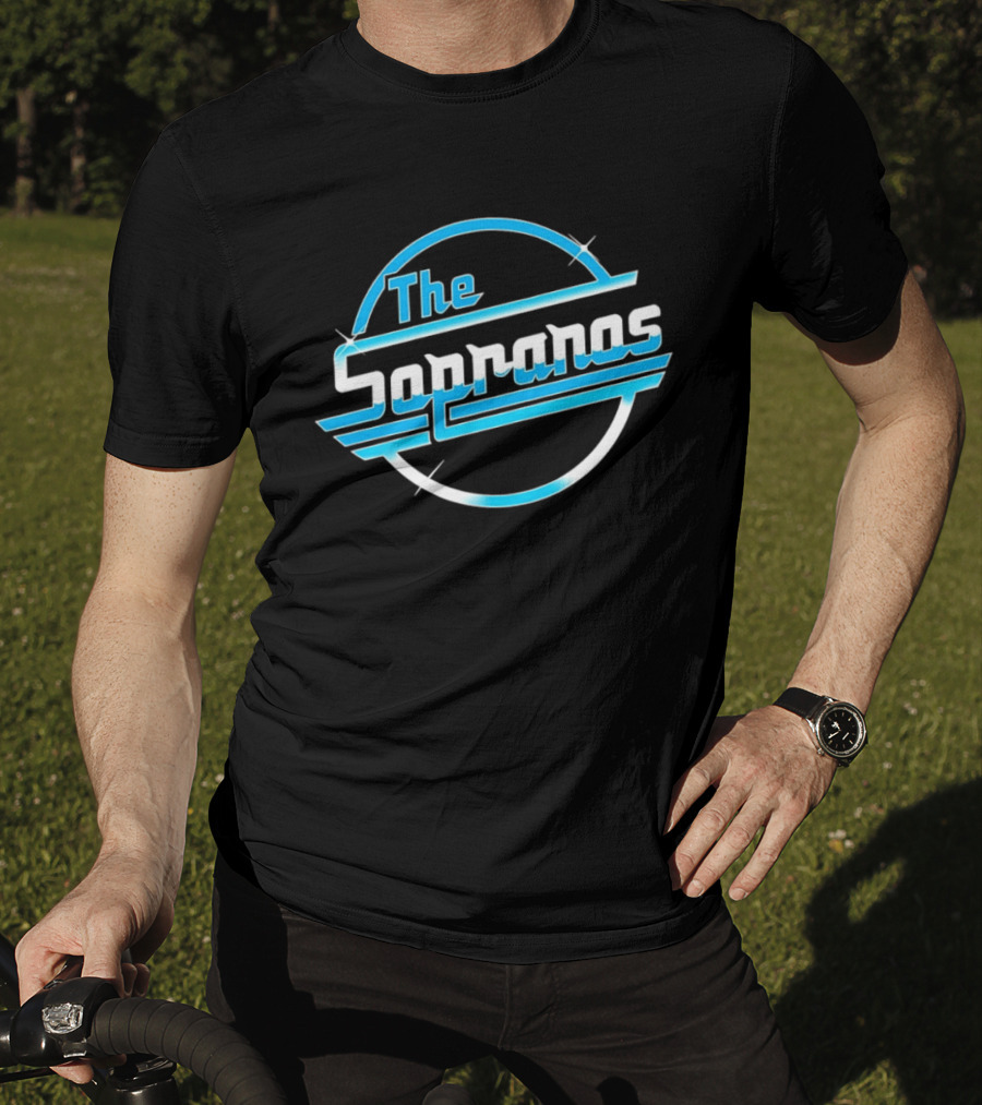 The Sopranos Blue Sparkle Retro Circle T-Shirt