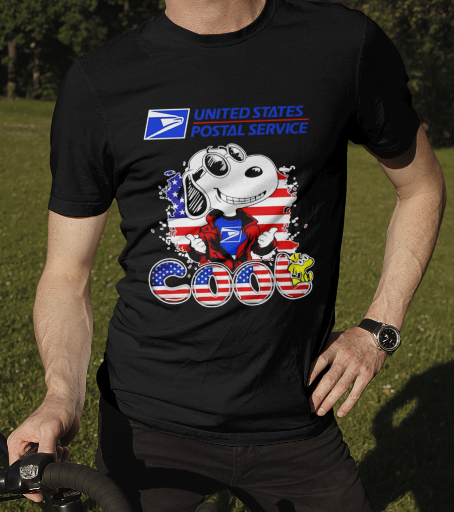 United States Postal Service Snoopy American Flag Cool 250th T-Shirt