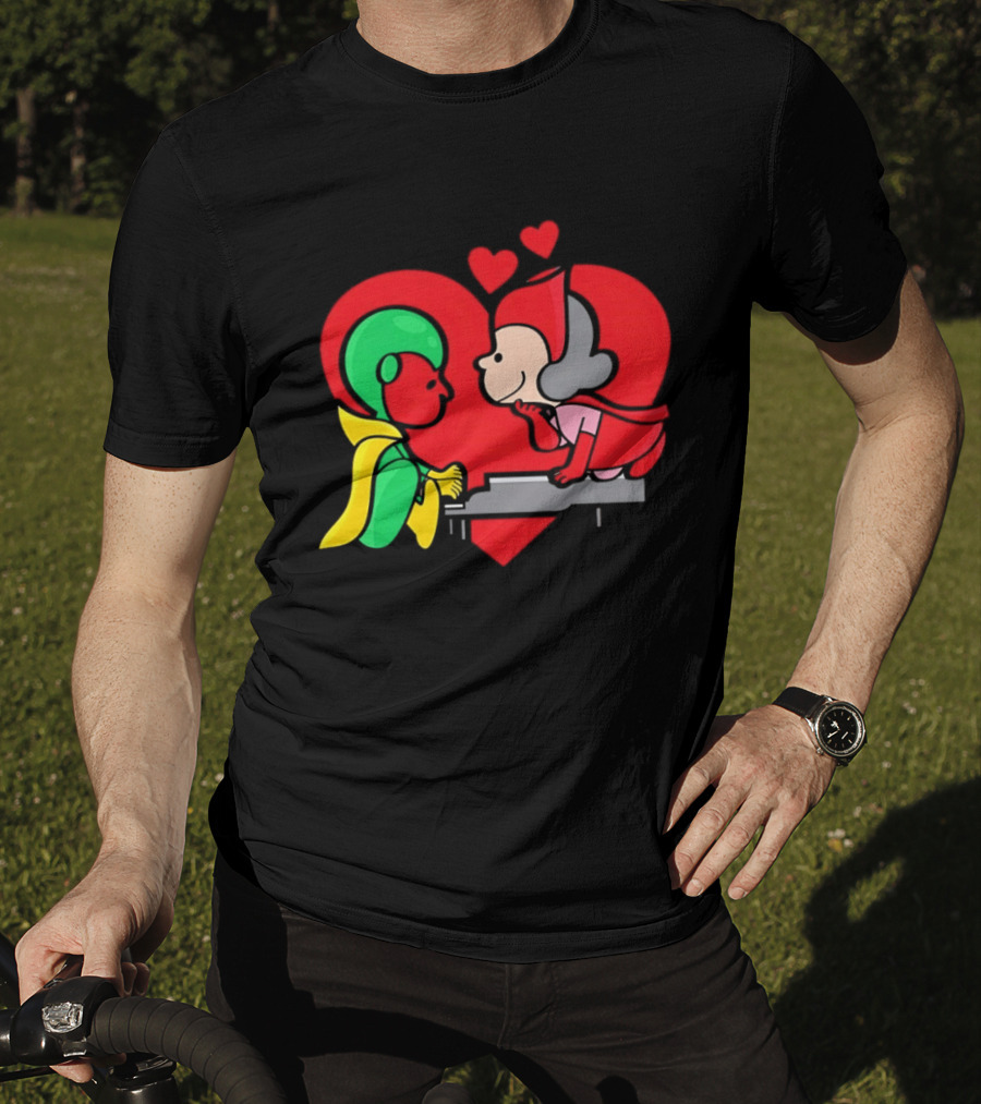WandaVision Vision Scarlet Witch Piano Romantic T-Shirt