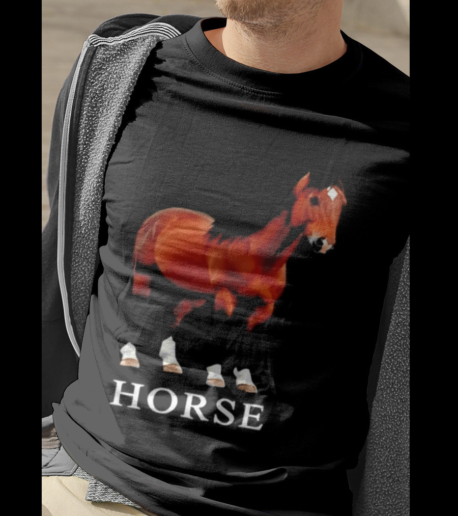 Horse Realistic Equestrian Art Style Hoof T-Shirt